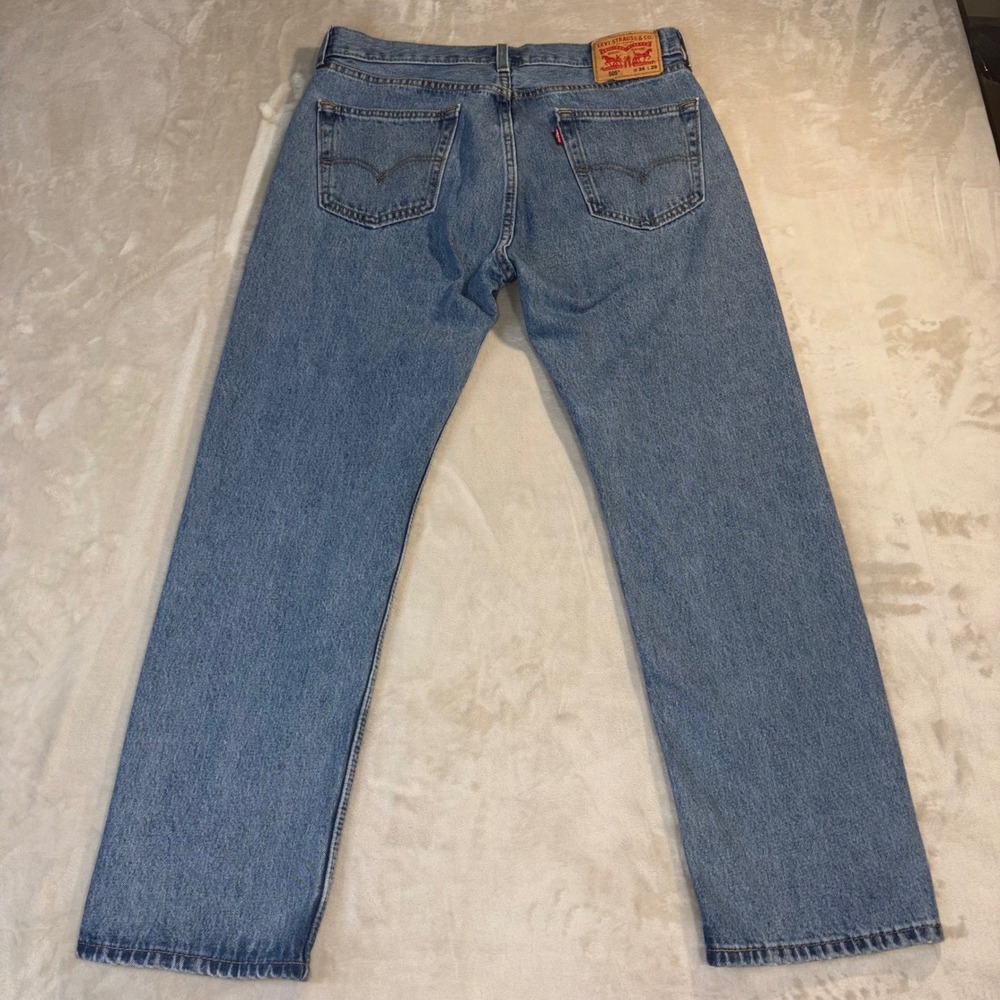 Levis 505 Regular Fit Straight Leg Jeans Blue Denim 34x29 00505-4834 - Picture 7 of 9